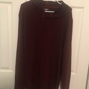 Men’s maroon extra long hoodie